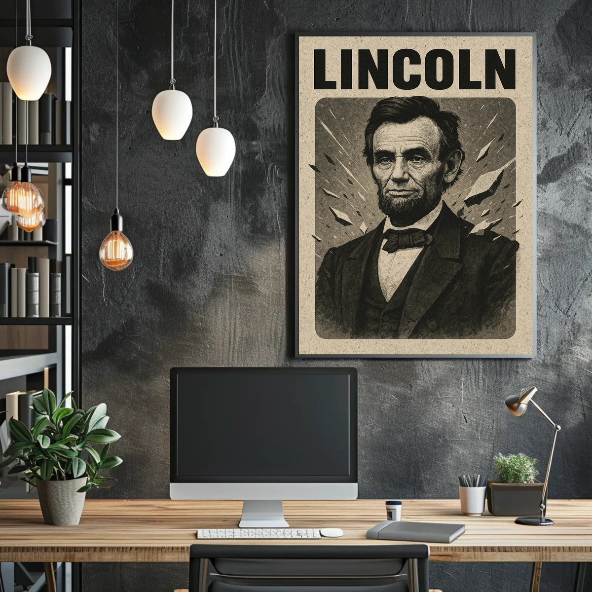 Lincoln Legacy Monochrome Portrait Historical or Presidential Poster
