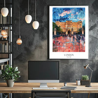 Buckingham Palace Impressionist Art in Vibrant Colors Poster PosterGoat