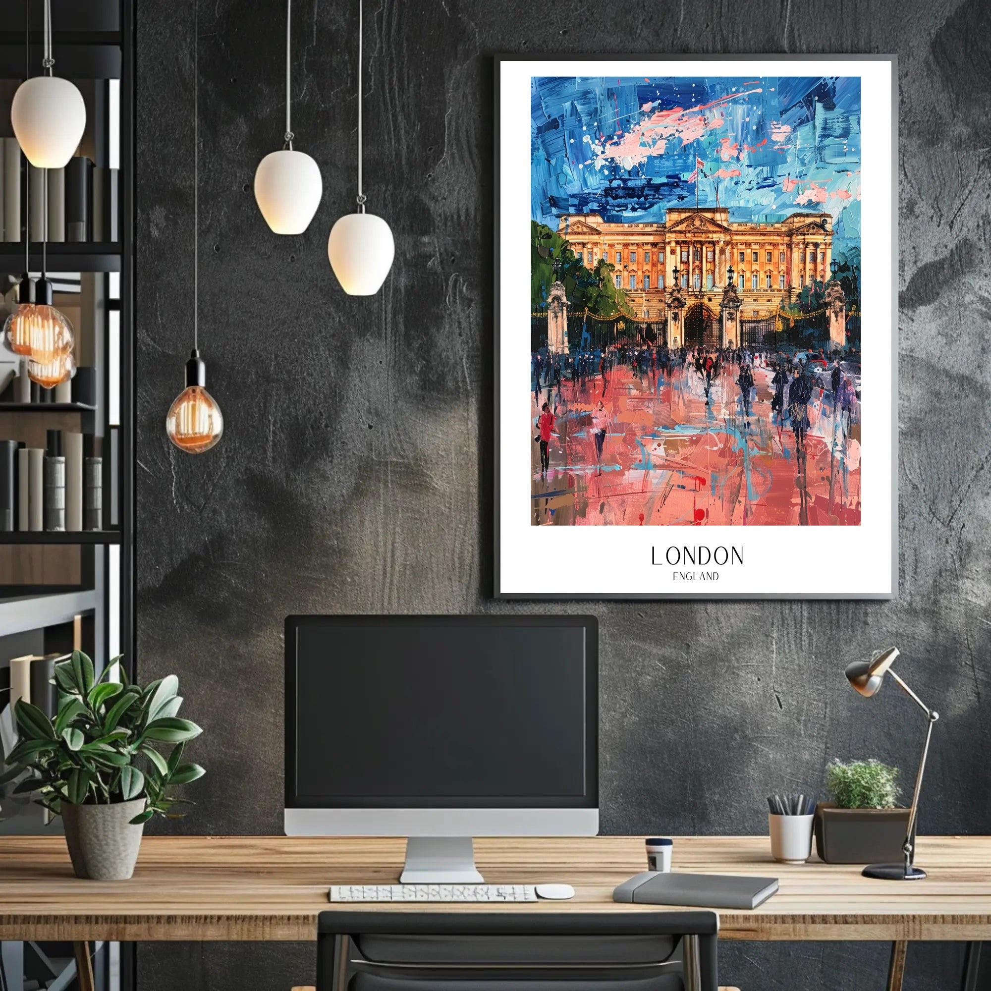 Buckingham Palace Impressionist Art in Vibrant Colors Poster PosterGoat