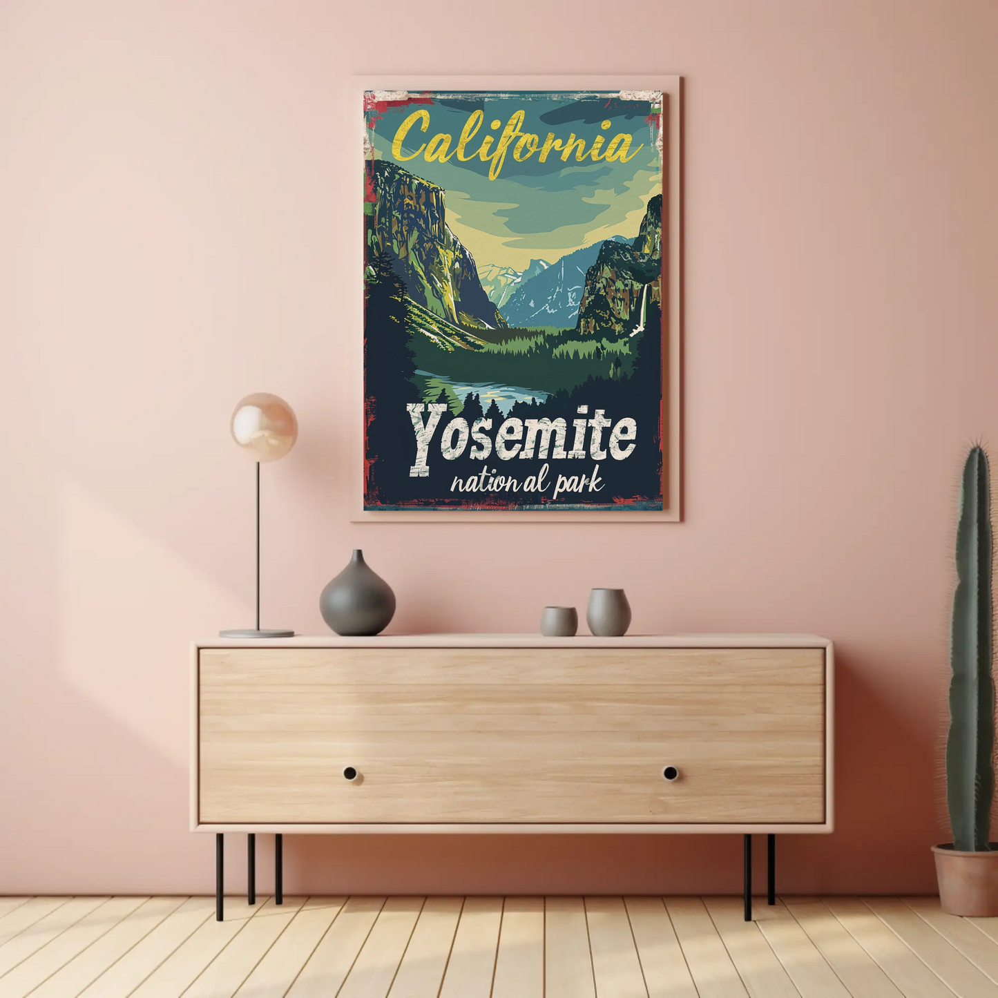 California Yosemite Valley Scenic Travel Poster