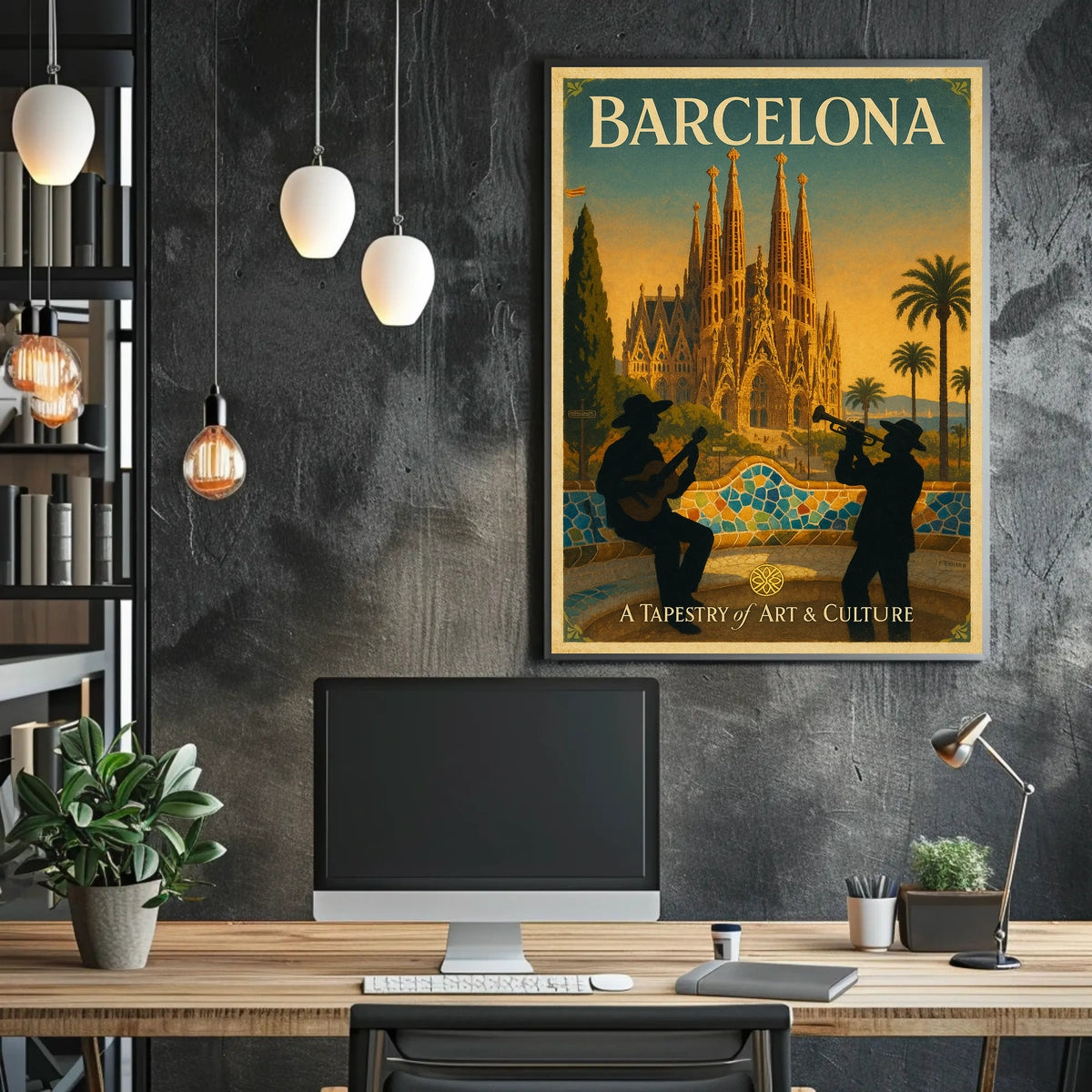 Barcelona A Tapestry of Art Culture Poster
