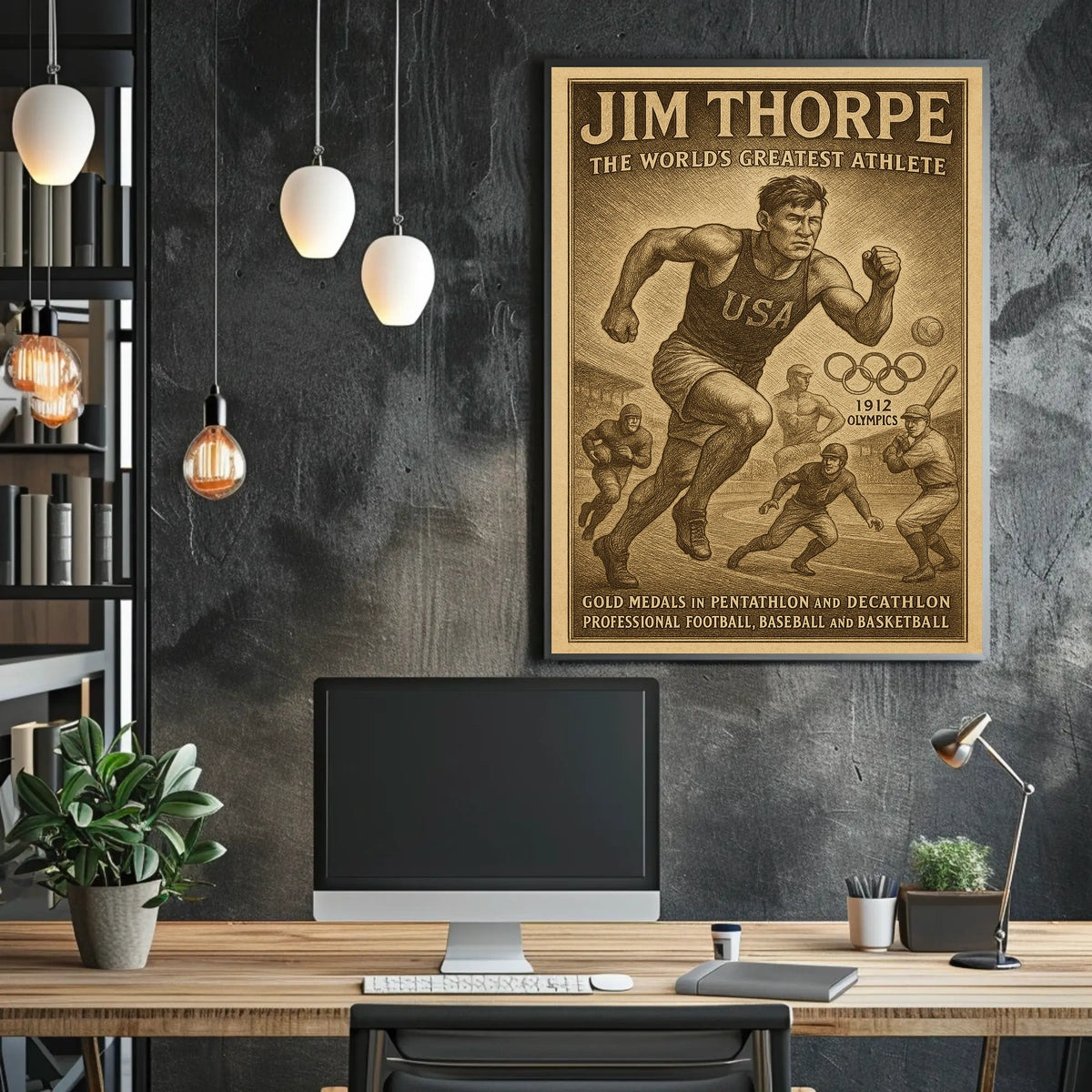 Celebrating an Athletic Legend Jim Thorpe Poster