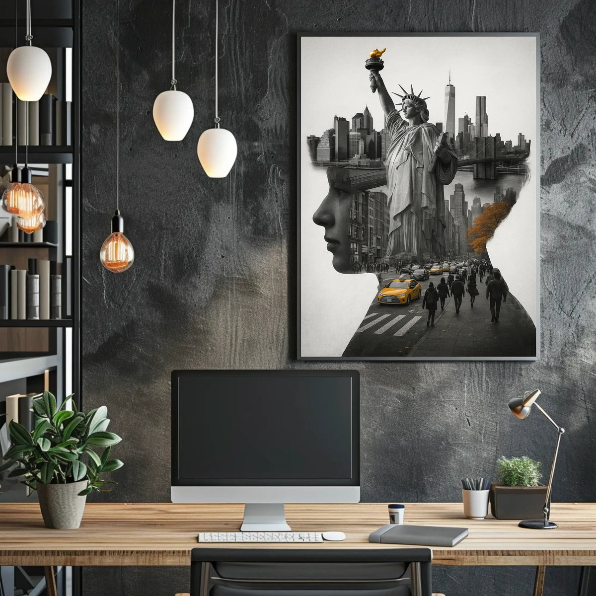 New York City A Symbolic Collage Poster