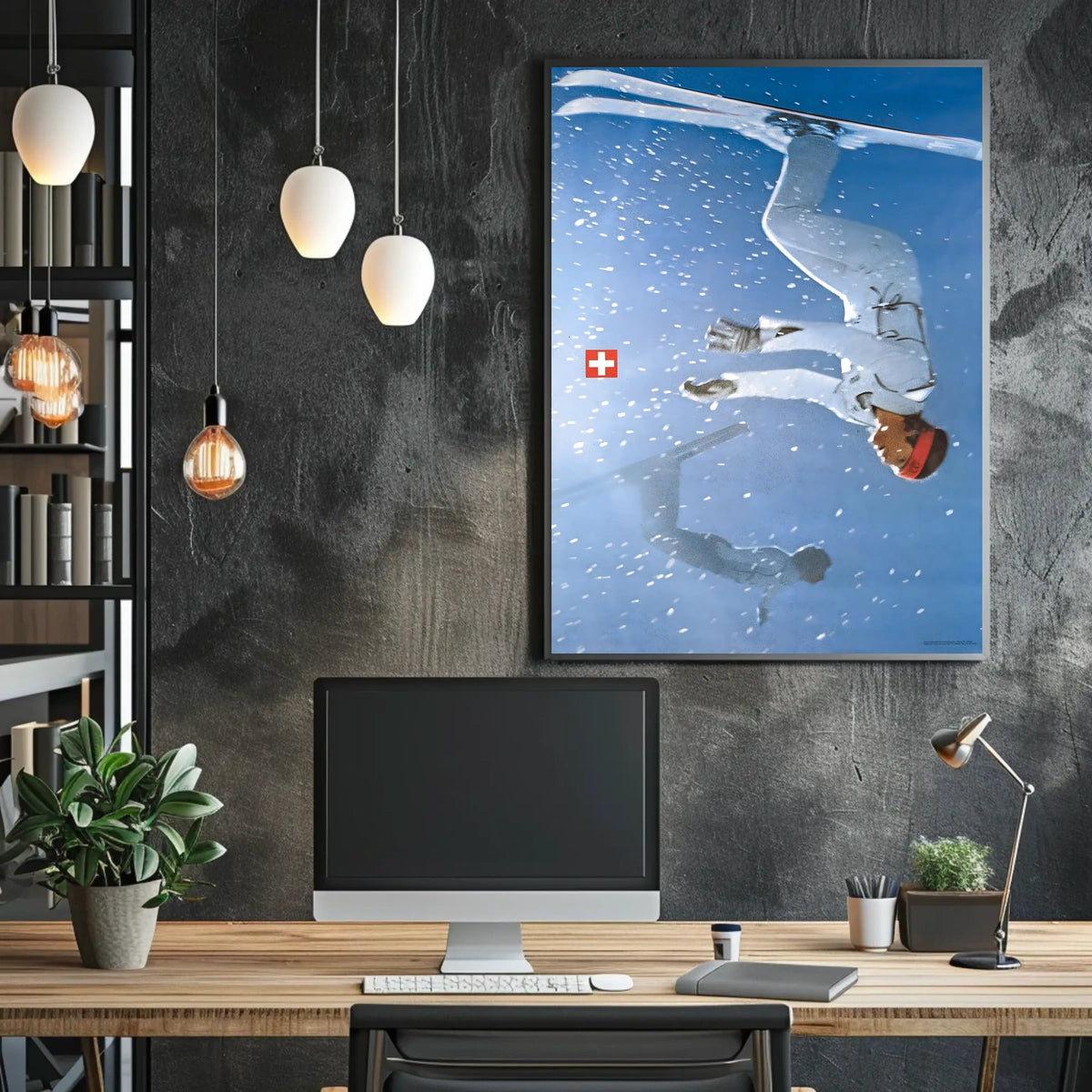 Skiing In Motion Poster