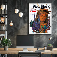 New York Adventure Awaits Travel Poster Modern Wall Art