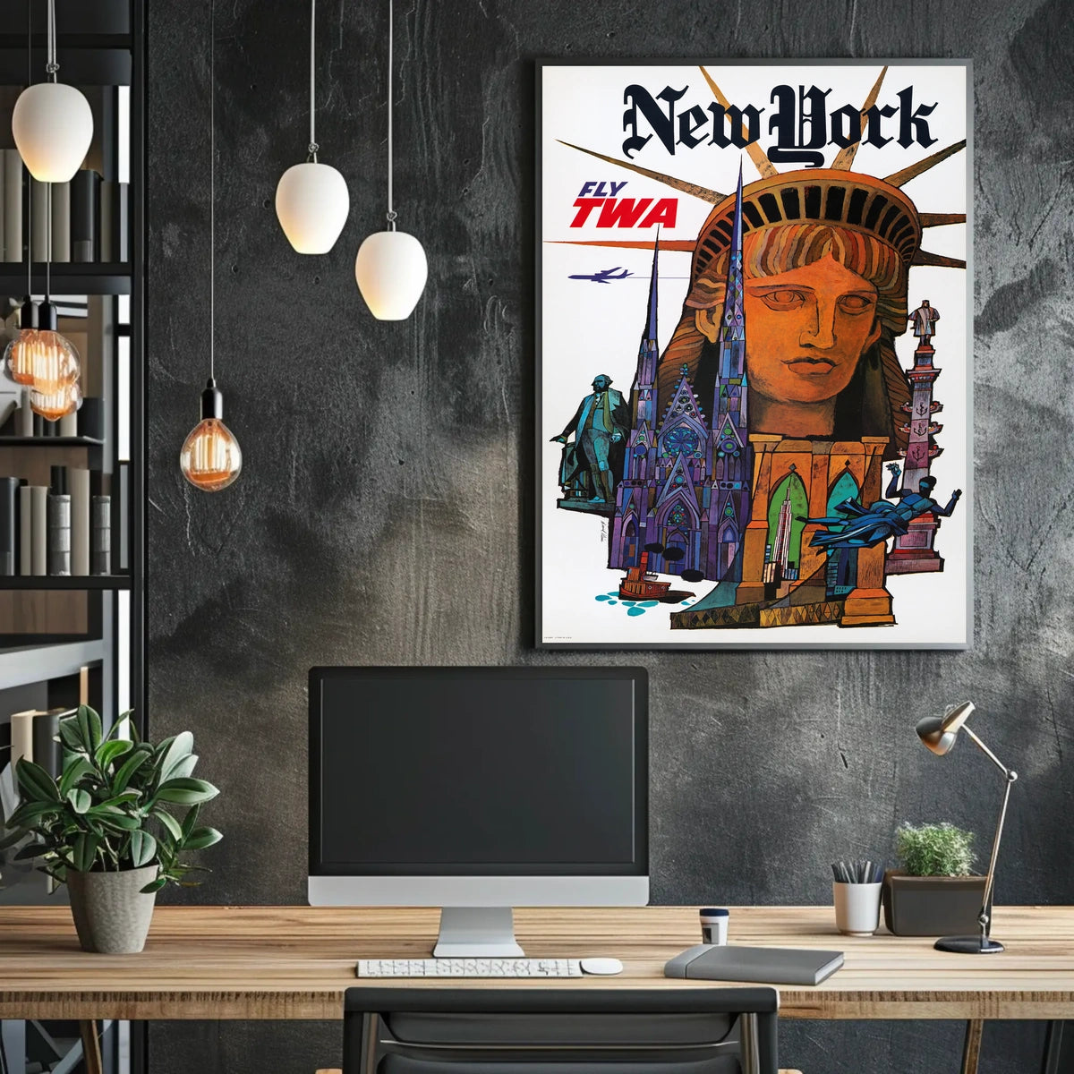 New York Adventure Awaits Travel Poster Modern Wall Art