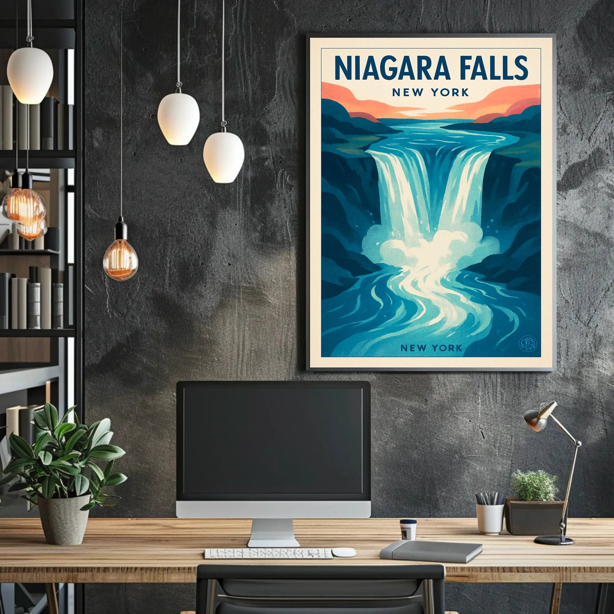 Niagara Falls Vintage Travel Art Poster Travel Poster