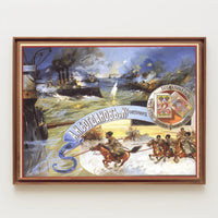 Naval Battle and Horsemen Poster