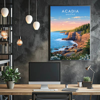 Scenic Coastal Sunrise Acadia National Park Poster