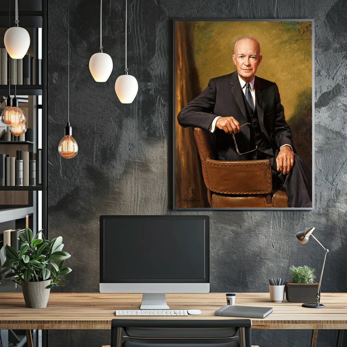 Oil Painting Portrait – Dwight D. Eisenhower Poster