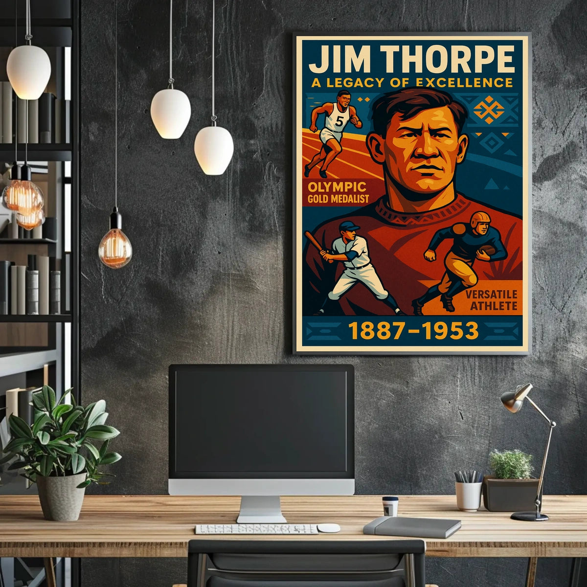 Jim Thorpe A Legacy Of Excellence Poster 18x24 Wall Art