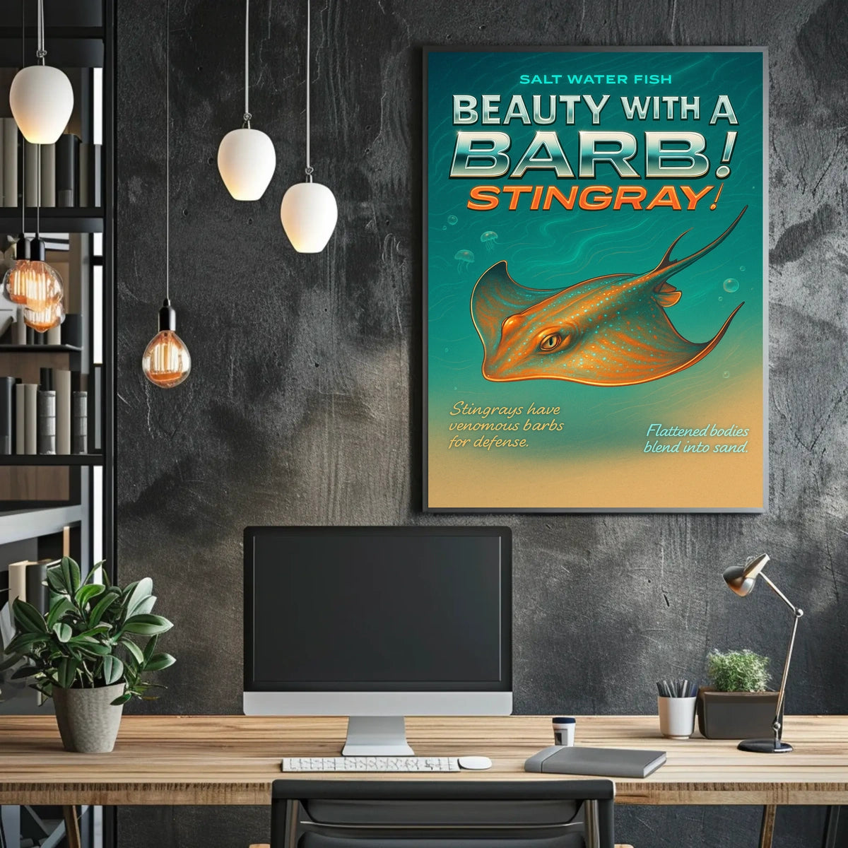Beauty with a Barb Stingray Poster