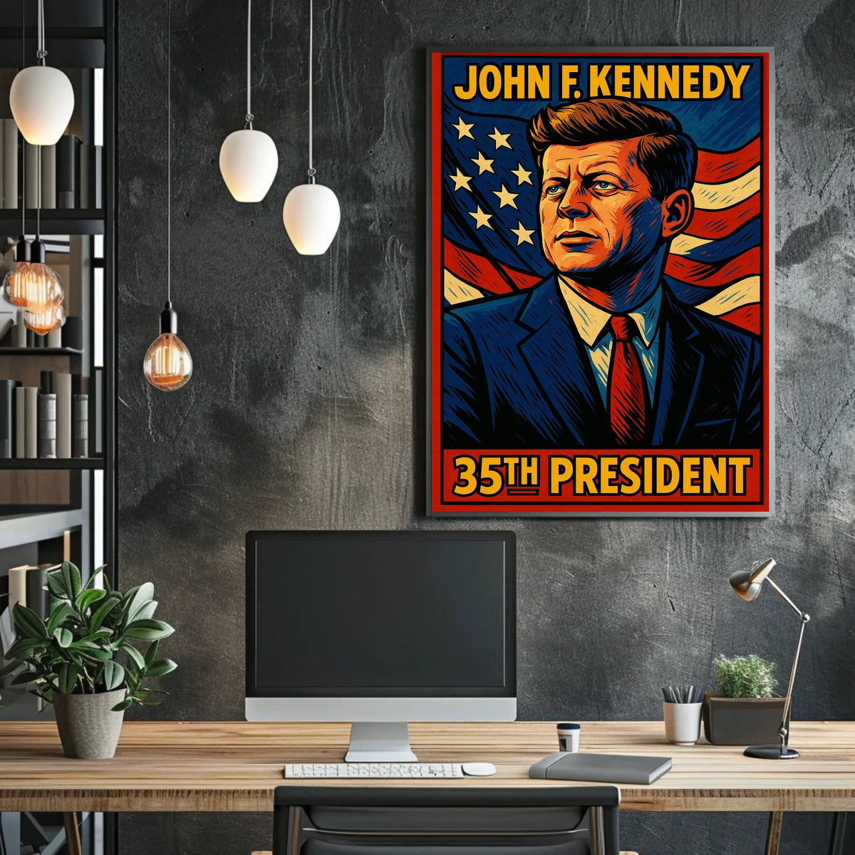 John F Kennedy 35Th President Poster Wall Art Vintage