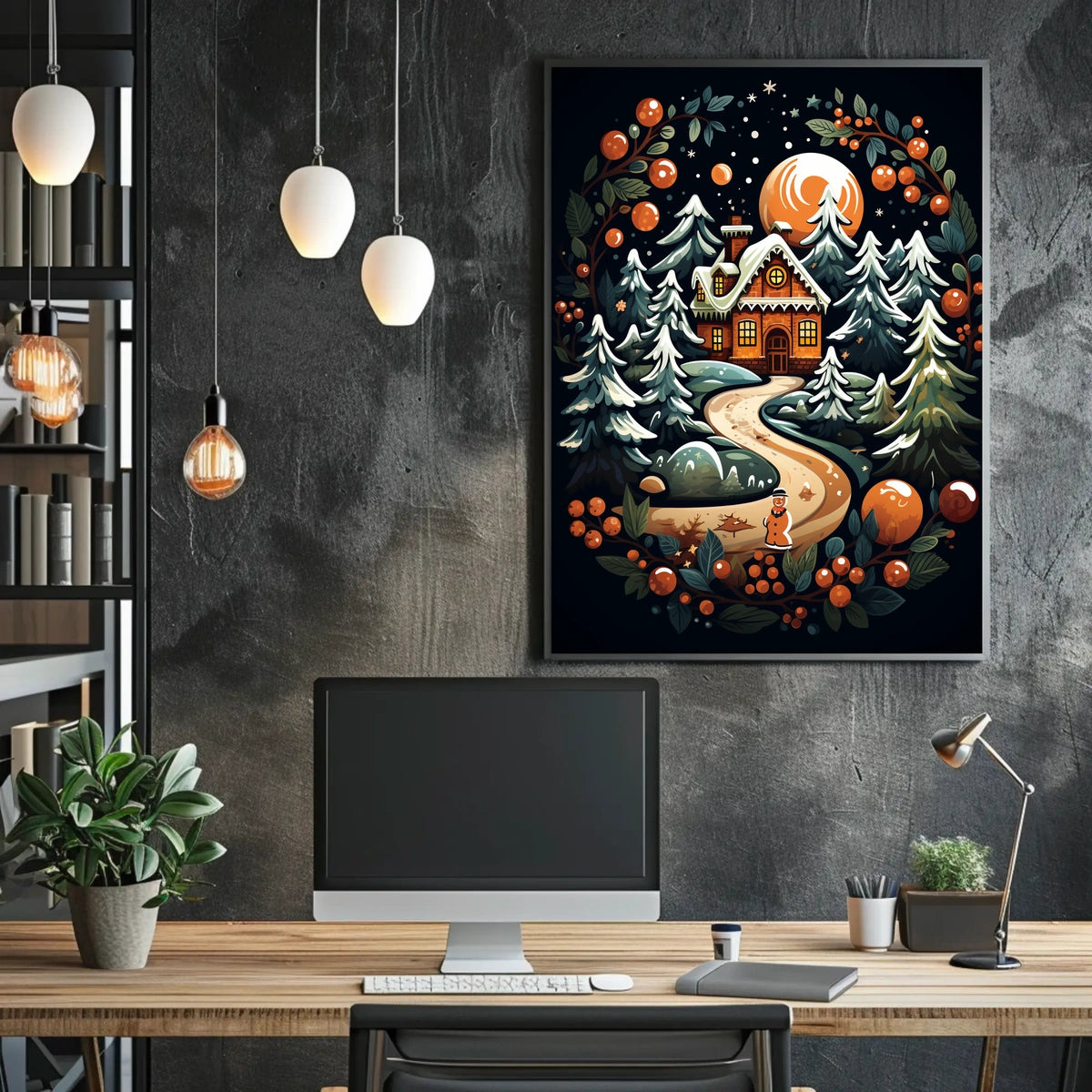 Winter Wonderland Cottage Poster