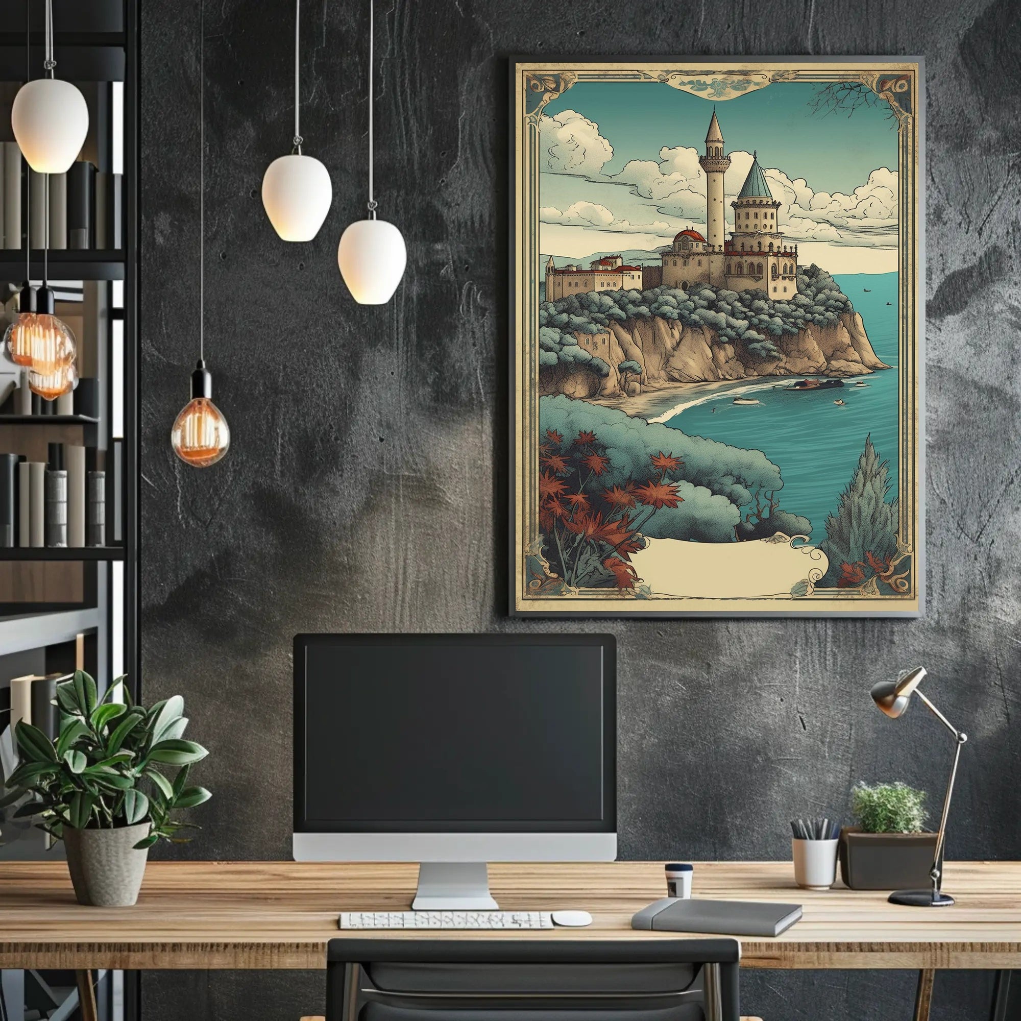 Enchanted Coastal Castle Poster