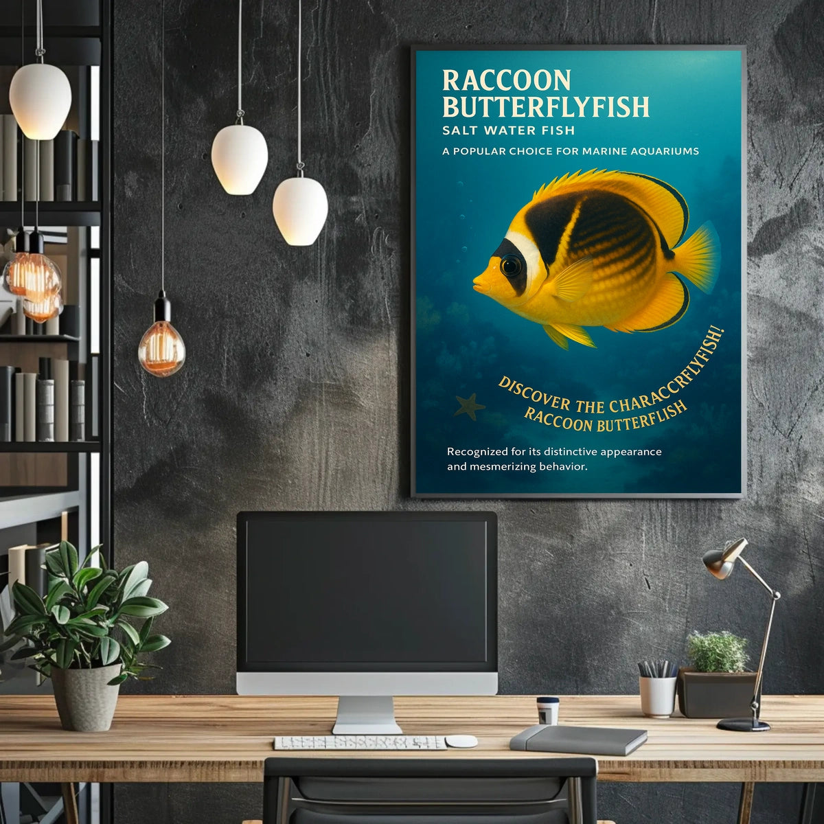 Raccoon Butterflyfish A Marine Aquarium Favorite Poster