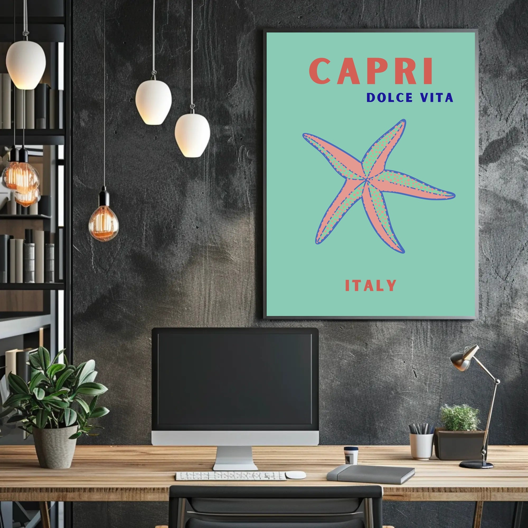 Capri, Italy Travel Poster with Bold Mediterranean Palette PosterGoat