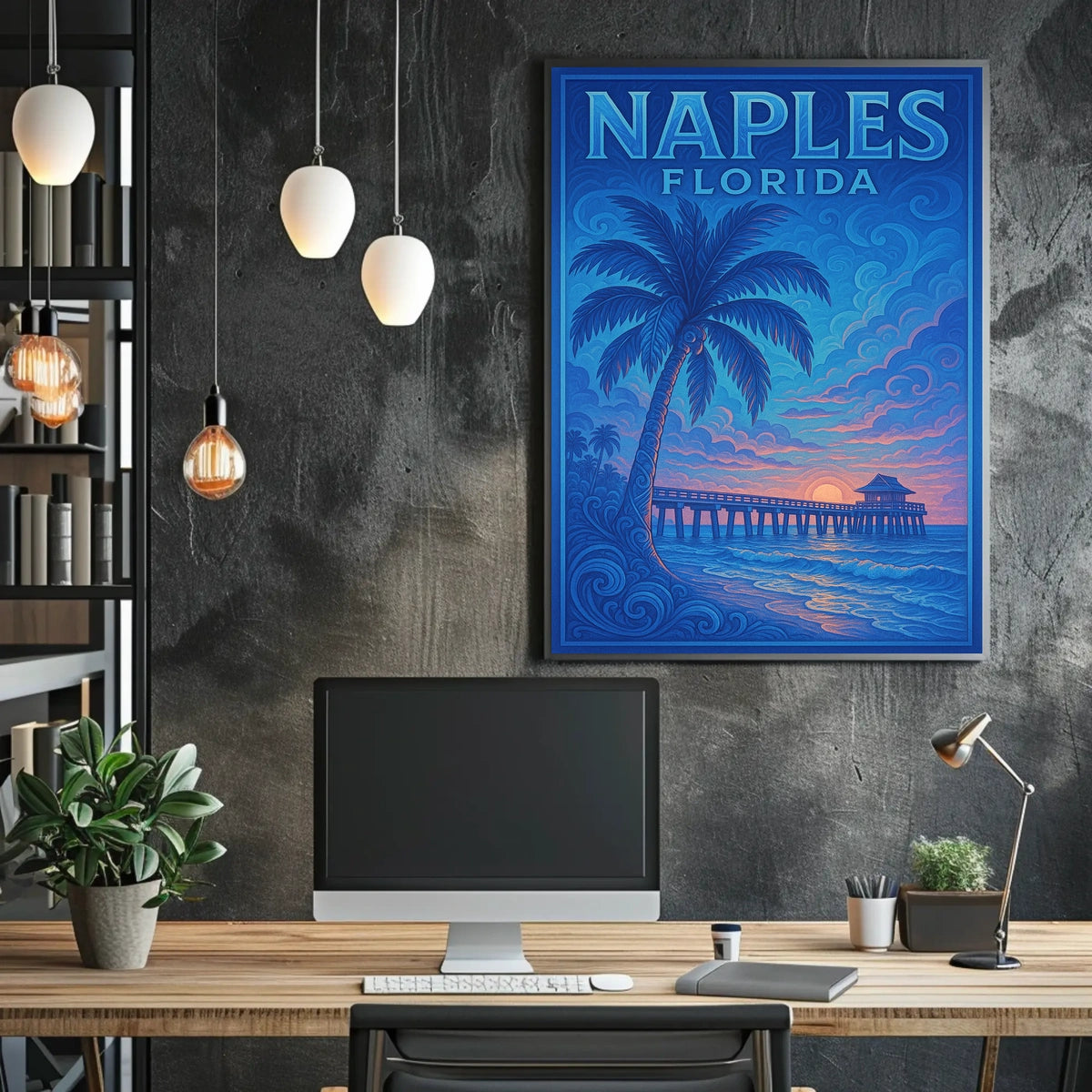 Naples Florida Sunset Serenity Poster Wall Art Print