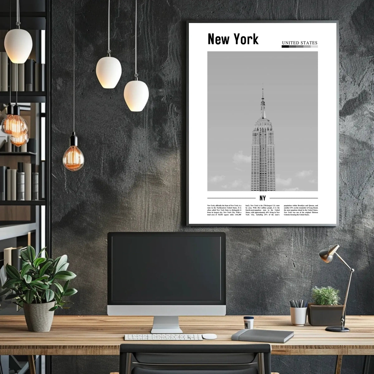 New York Empire State Building Poster Modern Wall Art