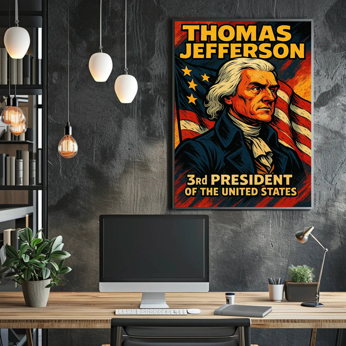 Thomas Jefferson Third President Poster Wall Art Decor