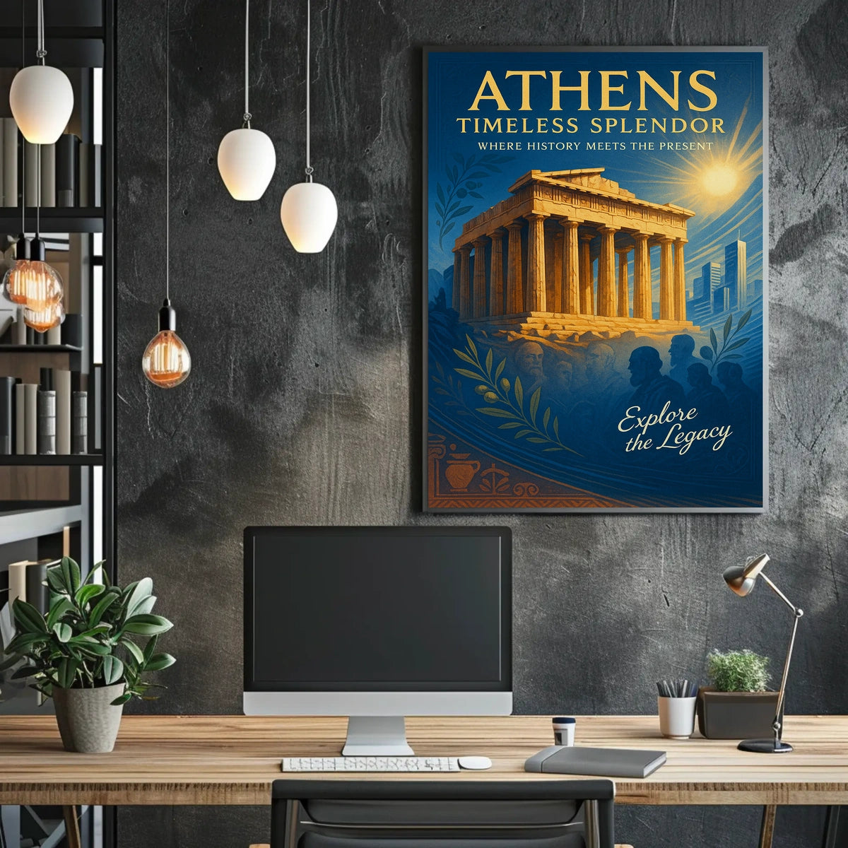 Parthenon Vintage Poster: Athens' Timeless Splendor Unveiled