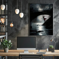 Haunting Surrealism Landscape Bridge Artistic Poster PosterGoat