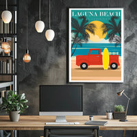 Laguna Beach California Retro Travel Poster