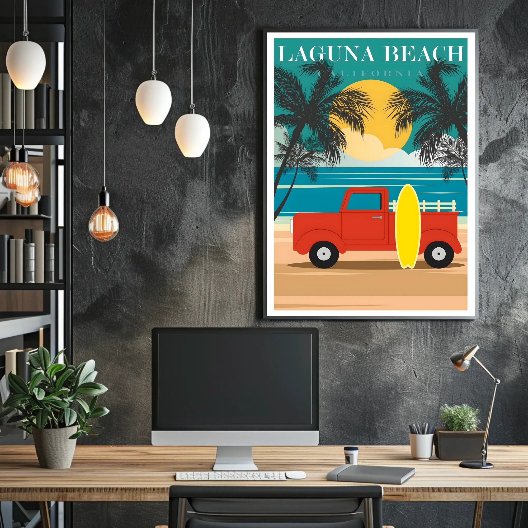 Laguna Beach California Retro Travel Poster
