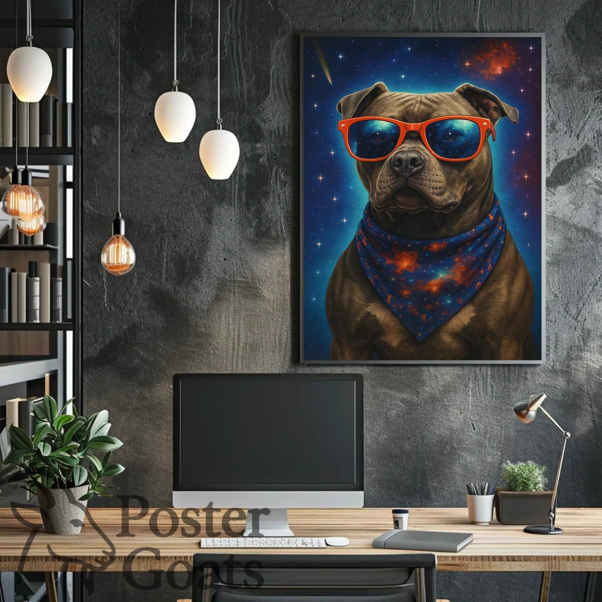 Stylish Cosmic Pup Space or Astronomy Poster