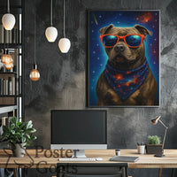 Stylish Cosmic Pup Space or Astronomy Poster