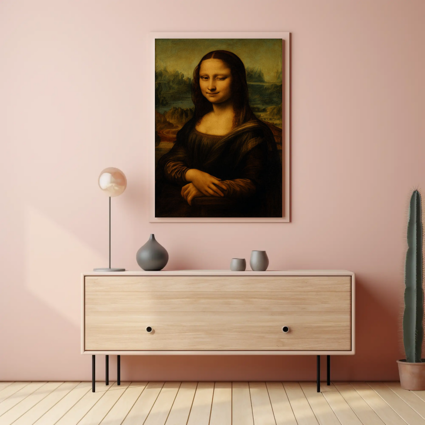 Mona Lisa Winking Classical Art Humor Poster Poster