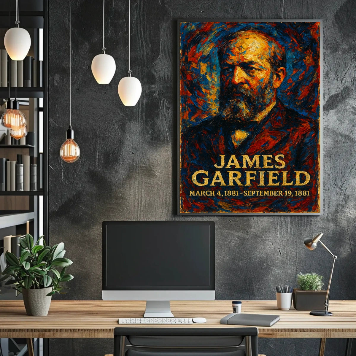 James A. Garfield 20th President of the United States Glitch Hop Art Poster