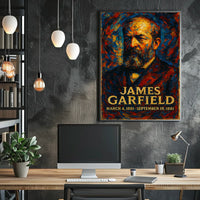 James A. Garfield 20th President of the United States Glitch Hop Art Poster