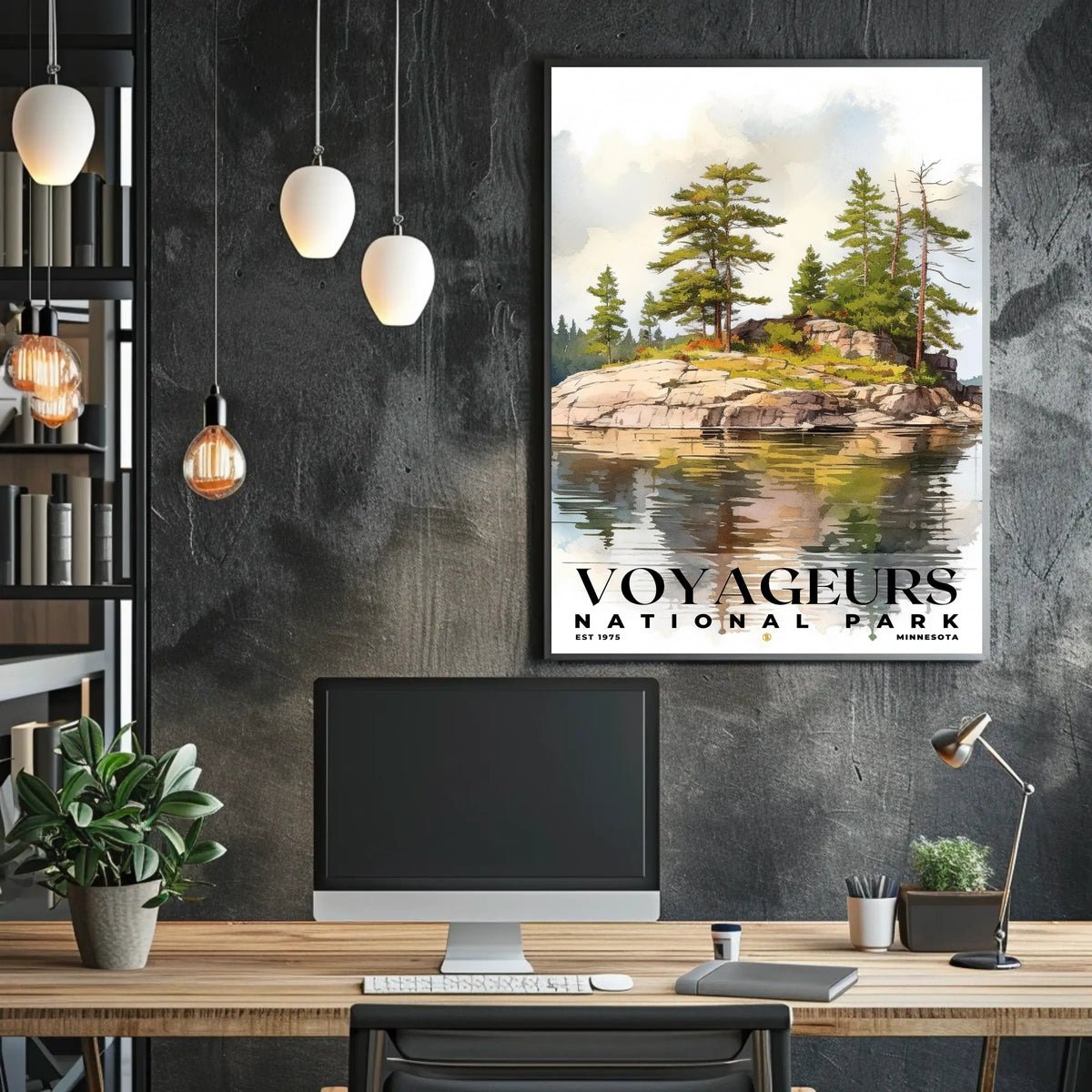 Voyageurs Watercolor Wall Art Poster