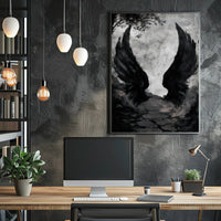 Dark Fantasy Wings Mysterious Scene Poster Fantasy or Mythology Poster PosterGoat