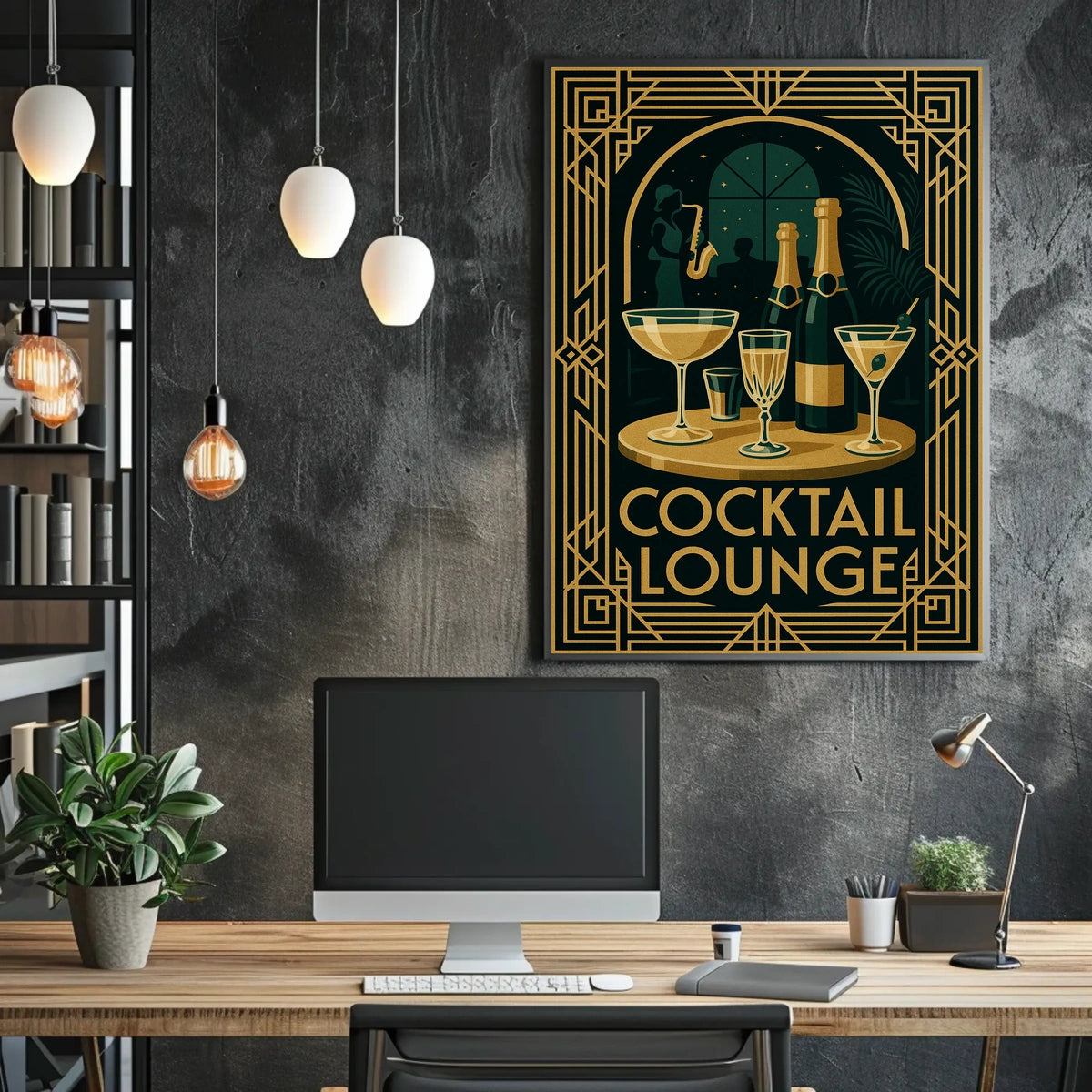 Art Deco Cocktail Lounge Poster