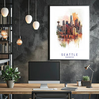 Seattle Skyline Art Poster PosterGoat