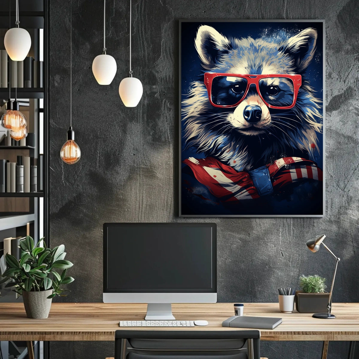 Cool Raccoon in Shades Poster