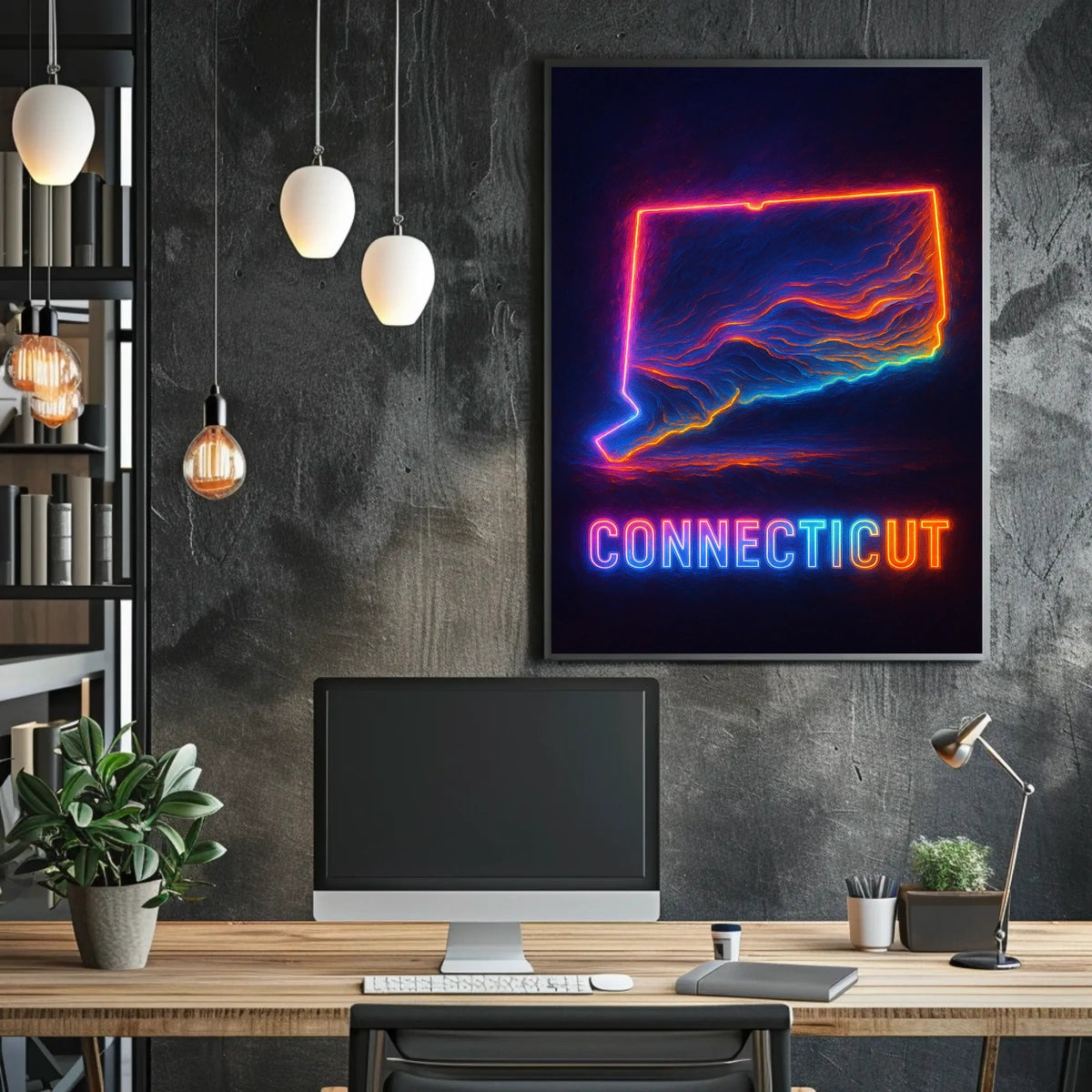 Neon Connecticut Poster