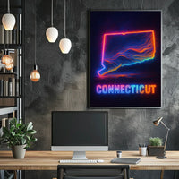 Neon Connecticut Poster
