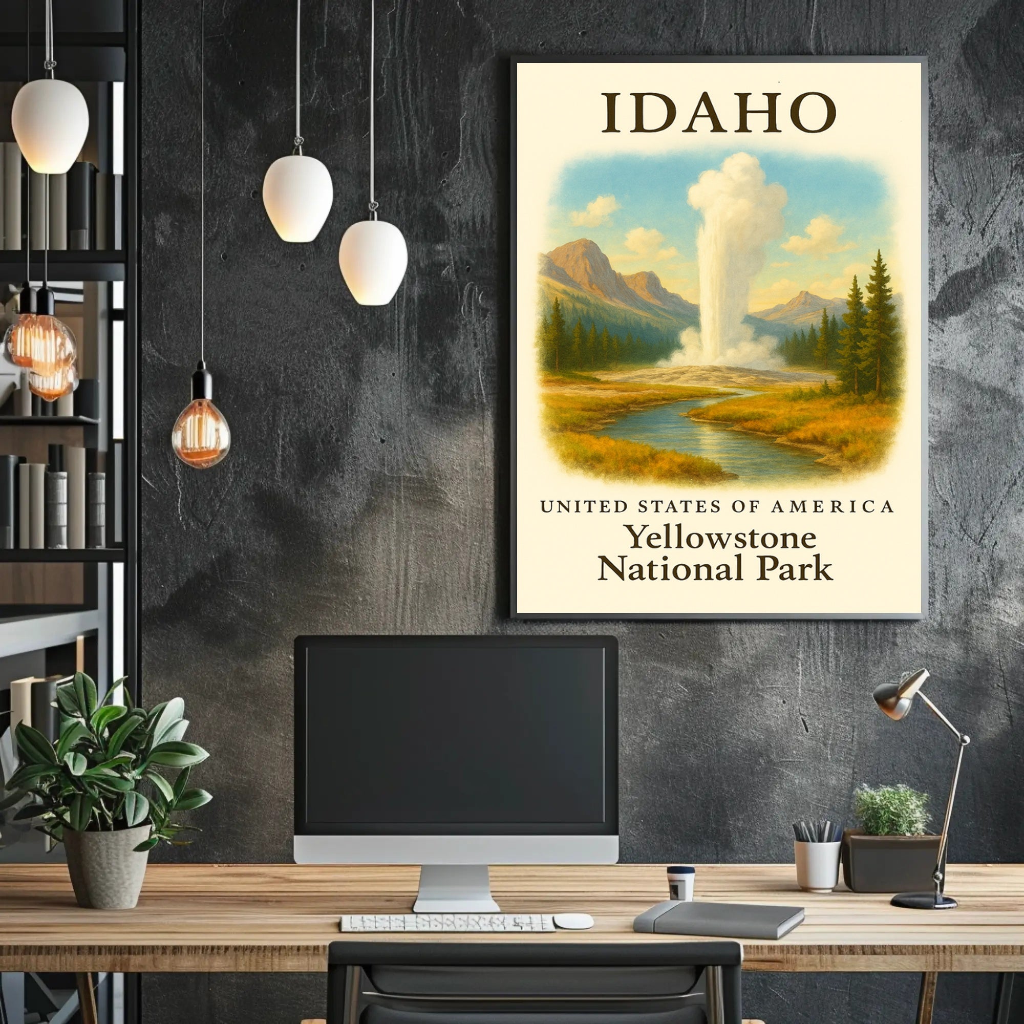 Yellowstone National Park Scenic Poster Idaho Print