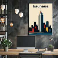 Modernist Skyline Geometric Design Poster - Abstract, Artistic, or Pop Culture Poster