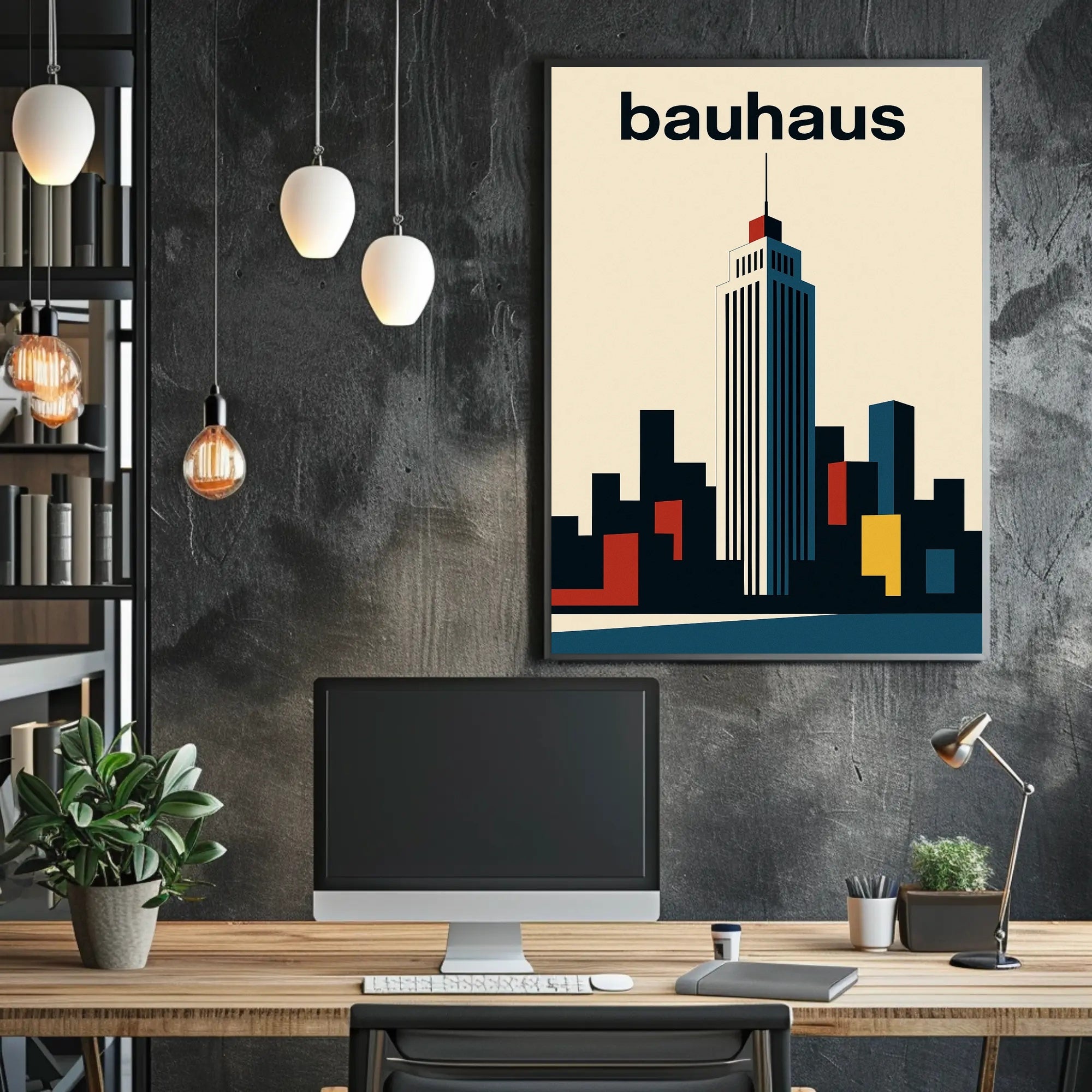 Modernist Skyline Geometric Design Poster - Abstract, Artistic, or Pop Culture Poster