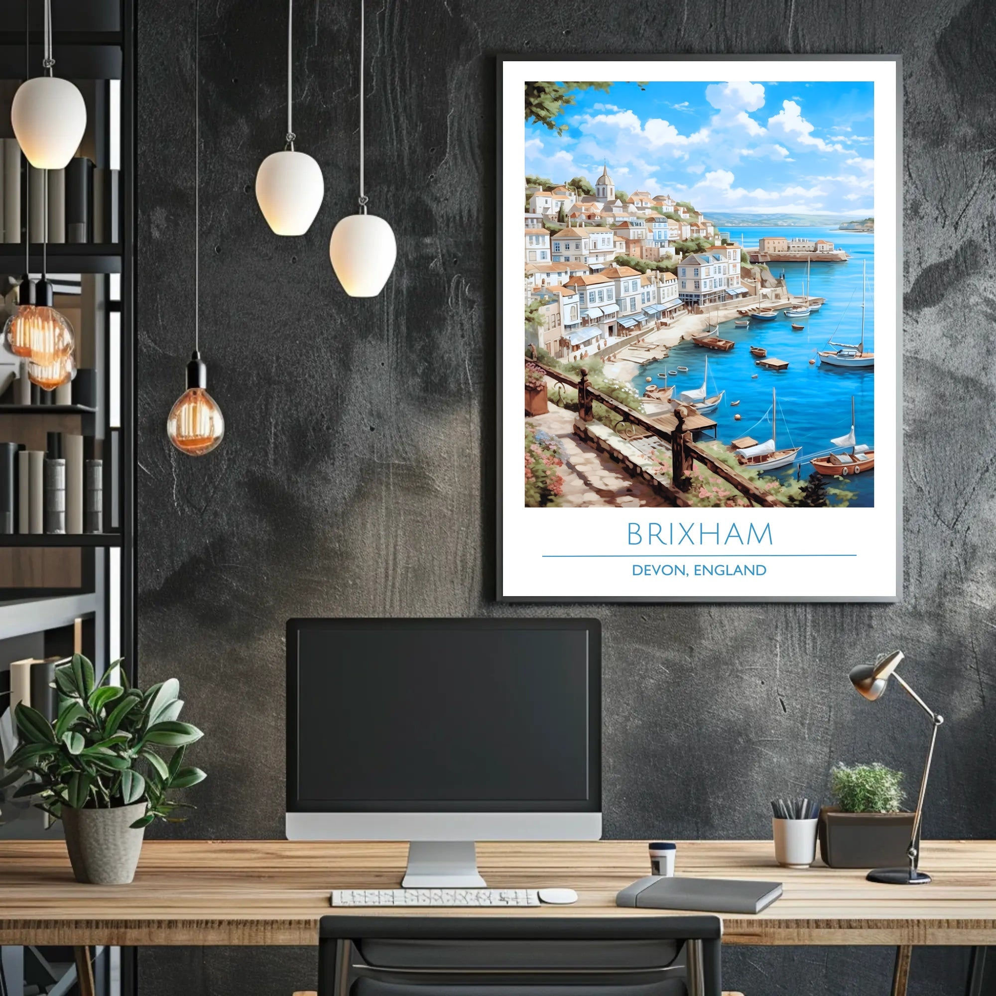 Scenic View of Brixham Poster