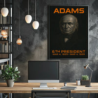 John Quincy Adams 6th President of the United States Techno Schematic Poster