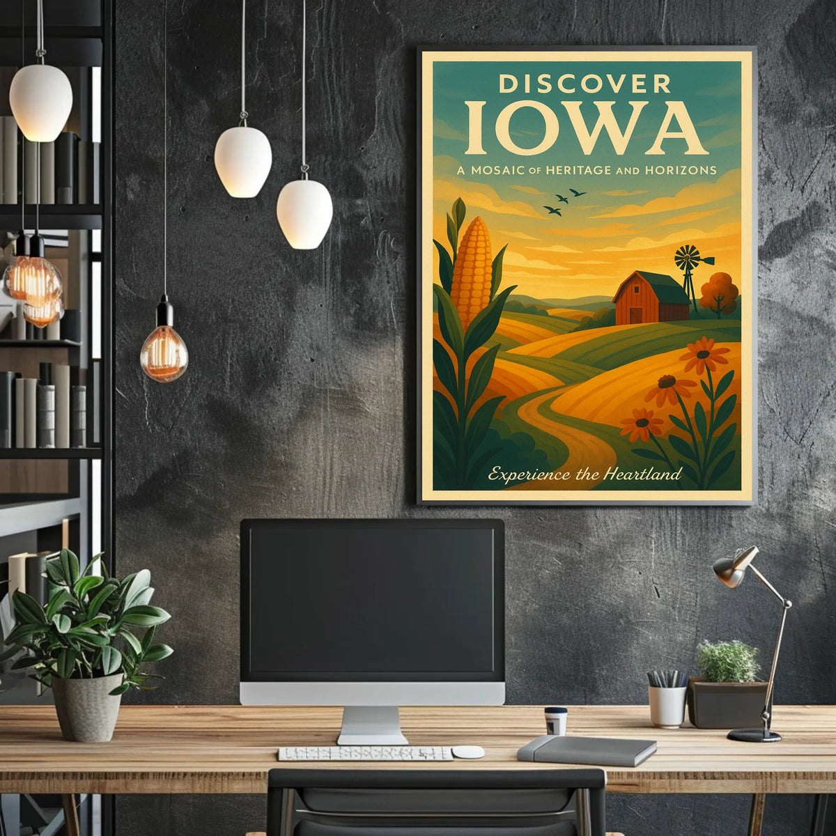 Discover Iowa A Mosaic of Heritage and Horizons Poster