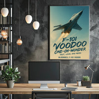 McDonnell F-101 Voodoo Jet Mid-Century Military Poster