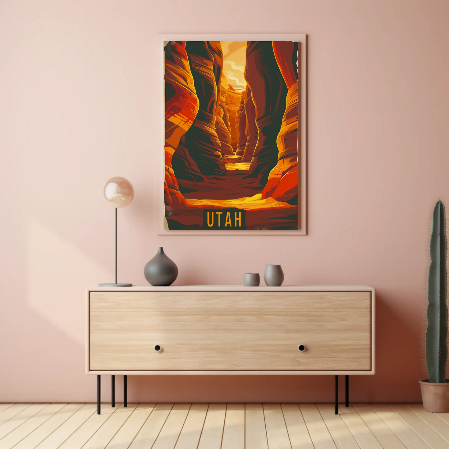 Utah Canyonlands Sunlit Slots Travel Poster