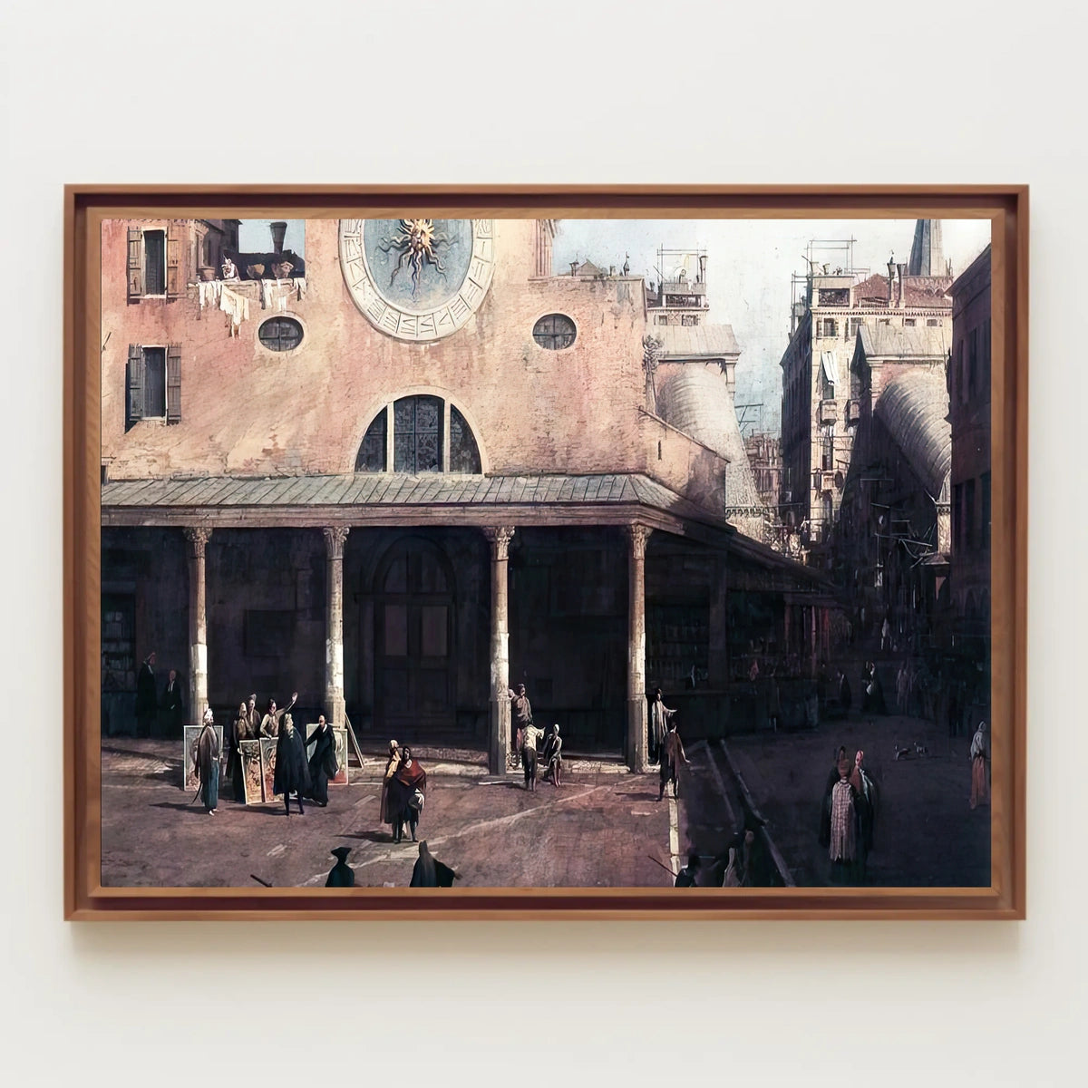 Historical City Scene Renaissance Plaza Urban or Cityscape Poster