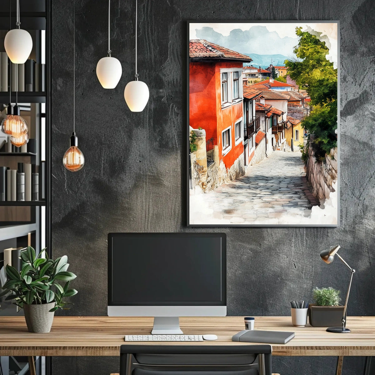 Bulgaria Plovdiv Old Town Colorful Streets Poster